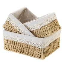 Braided Baskets With Liner For Storage Set Of 3,Toilet Paper Basket Storage Bath - $28.99