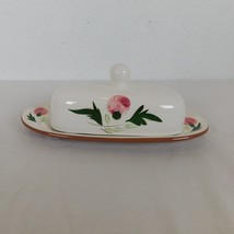 Stangl Pottery Pink Thistle 1/4 lb Covered Butter Dish Vintage FLAW-Smal... - $74.50