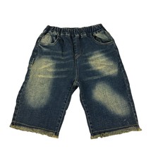 Childrens Denim Shorts Elastic Waist Distressed Look Size 150 US Size 12 - £17.65 GBP