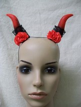 Rose Enchantress Horns Devil Demon Fantasy Mythical Horned Goddess Vampi... - $225.23 MXN