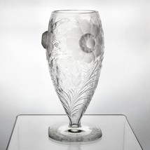 American Brilliant Intaglio Cut Chrysanthemum w Prunt Vase, Antique 9&quot; Exquisite - £355.06 GBP