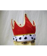Red Royal Queen King Costume Plush Crown Royalty Court Majesty Prince Un... - €7,60 EUR