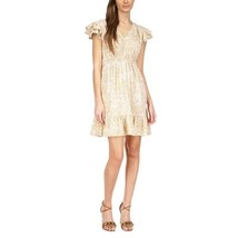 Michael Michael Kors Women&#39;s Paisley-Print Flutter-Sleeve Mini Dress L, Khaki... - £37.22 GBP