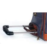 Leather Traveling bag Weekend Cabin Luggage Trollry Wheel Bag Duffle Bag... - £155.66 GBP