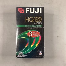 Fuji 3 Pack Of Blank Vhs Video Tapes Hq 120 New Factory Sealed Fujifilm T-120 - £11.67 GBP