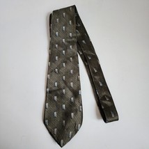 Arrow Necktie Silk Tie Gray Geometric Silver Made In USA Classic 3.75&quot; x... - £3.90 GBP