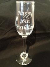 Chichi Gifts Happy (Age) Birthday Champagne Glass Flute with Butterflies (90th) - £12.62 GBP