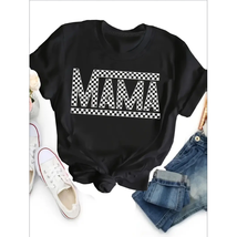 Mama Printed Crew Neck Tshirt Short Sleeve printed T-Shirt casual Top fo... - £21.75 GBP