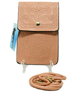 Small Cross Body Womens Cell Phone Purse Peach Shoulder Bag Handbag Faux... - £10.11 GBP