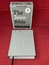 The Jesus Bible NIV Edition Hardcover Gray Linen Cloth Book Slip Case Zondervan - £23.26 GBP