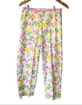 Bamboo Traders Strawberry Lemons Cropped Pants Size 6 Straight Leg Gingh... - $13.25