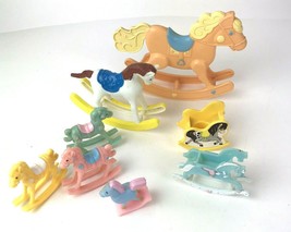 Vtg Rocking Horse lot Plastic Toy Decor 70s 80s 90s FP Mattel Amscan Kid... - $19.79
