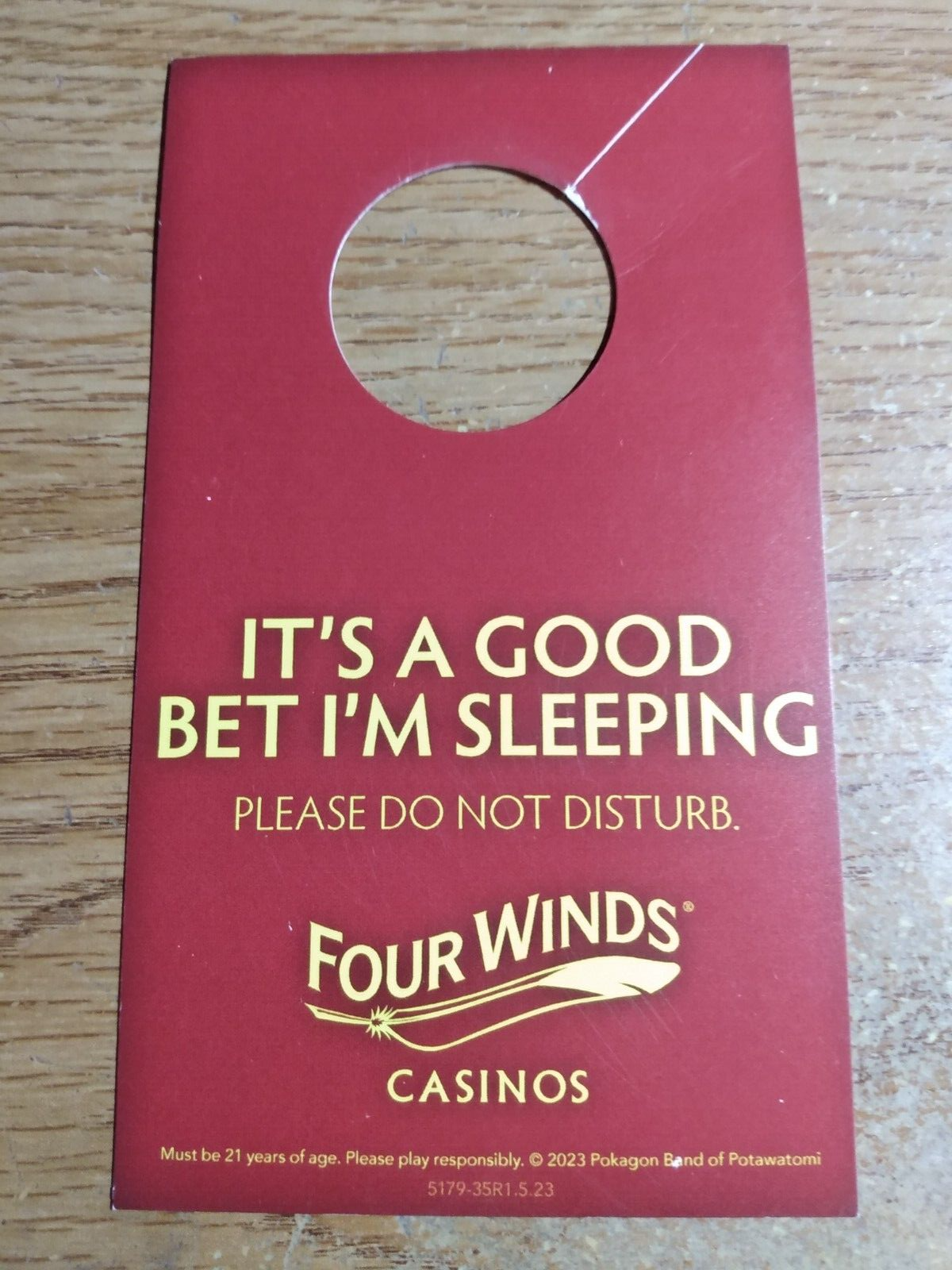 ITS A GOOD BET I&#39;M SLEEPING DO NOT DISTURB  2 sided Sign door hanger kno... - $1.75