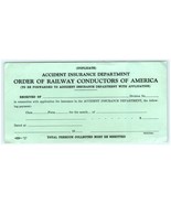 Order of Railway Conductors of America Receipt Green Yellow 2 Duplicate ... - £7.56 GBP