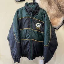 Green Bay Packers NFL Pro Player VTG Mens Black Green Reversible Jacket Size XXL - £59.29 GBP