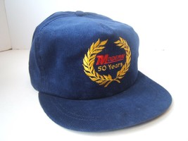Vintage Modern 50 Years Hat Blue Corduroy Snapback Baseball Cap Made in USA - £18.35 GBP