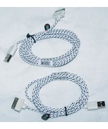 BUY 1 GET 2 FREE - WHITE CLOTH RD IPHONE 5 6 6S 7 CHARGER PHONE CORDS ne... - $6.44 CAD