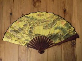 Japanese Print Silk Hand Folding Fan Along The River During Qingming Fes... - £27.06 GBP