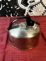 Vintage Regal Ware 2.5qt Stainless Singing Tea Kettle Copper Bottom - £13.95 GBP