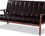 Baxton Studio BBT8011A2-Brown Sofas, 29.45LX63.38WX31.59H, Dark Brown - £405.36 GBP