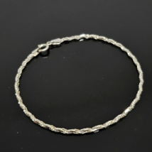 SU 925 STERLING SILVER Rope Chain BRACELET 7&quot; Long - £18.04 GBP
