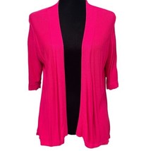 Rockmans Hot Pink Open Cardigan Knit Sweater Size Medium - £20.45 GBP