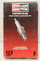 LOT OF Six 6 Copper Plus Champion Spark Plugs  123  RN5C - £8.41 GBP