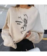 CHICYEA Spooky Season Skeleton Graphic Sweatshirt Size Medium Fall Hallo... - $29.00