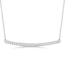 0.30 CT Natural Moissanite Bar Pendant Necklace 14K White Gold Plated Women&#39;s - £73.84 GBP
