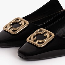 The Rosalinda Black Leather Women Flat Slingback Sandal image 3
