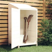 vidaXL White Solid Fir Wood Rectangular Garden Shed (8x6 Feet) - $4,325.27 MXN