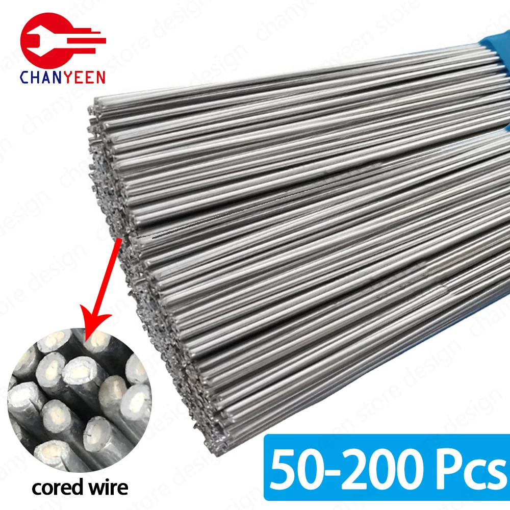 50-200pcs  Low Temperature Easy Melt Aluminum Welding Rods Weld Bars Cored Wire  - £45.31 GBP