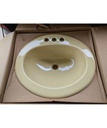 Vintage Yellow 19x16 Oval  Drop In Sink NOS Sears - $197.01