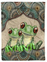 Couple Frog Blankets Gift For Animal Natural Mandala Fleece Sherpa Blanket Xmas - £28.67 GBP+