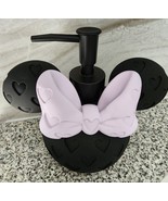 NWT Disney Minnie Mouse Black Soap Dispenser 6in Purple Heart Bow Lotion... - £29.81 GBP