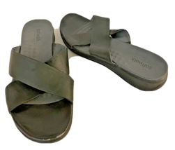 Softwalk Womens Black Leather Slide Sandals Size 9N - £11.04 GBP