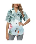 Women&#39;s Chinese Painting Fish Art Hawaiian Shirt - $47.54 CAD