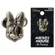 Walt Disney Minnie Mouse 3D Face and Head Metal Pewter Pin NEW UNUSED - $6.89