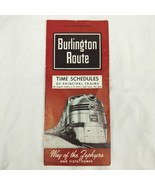 1953 Burlington Route Railroad Time Table Schedule May-September 1953 Tr... - $14.95