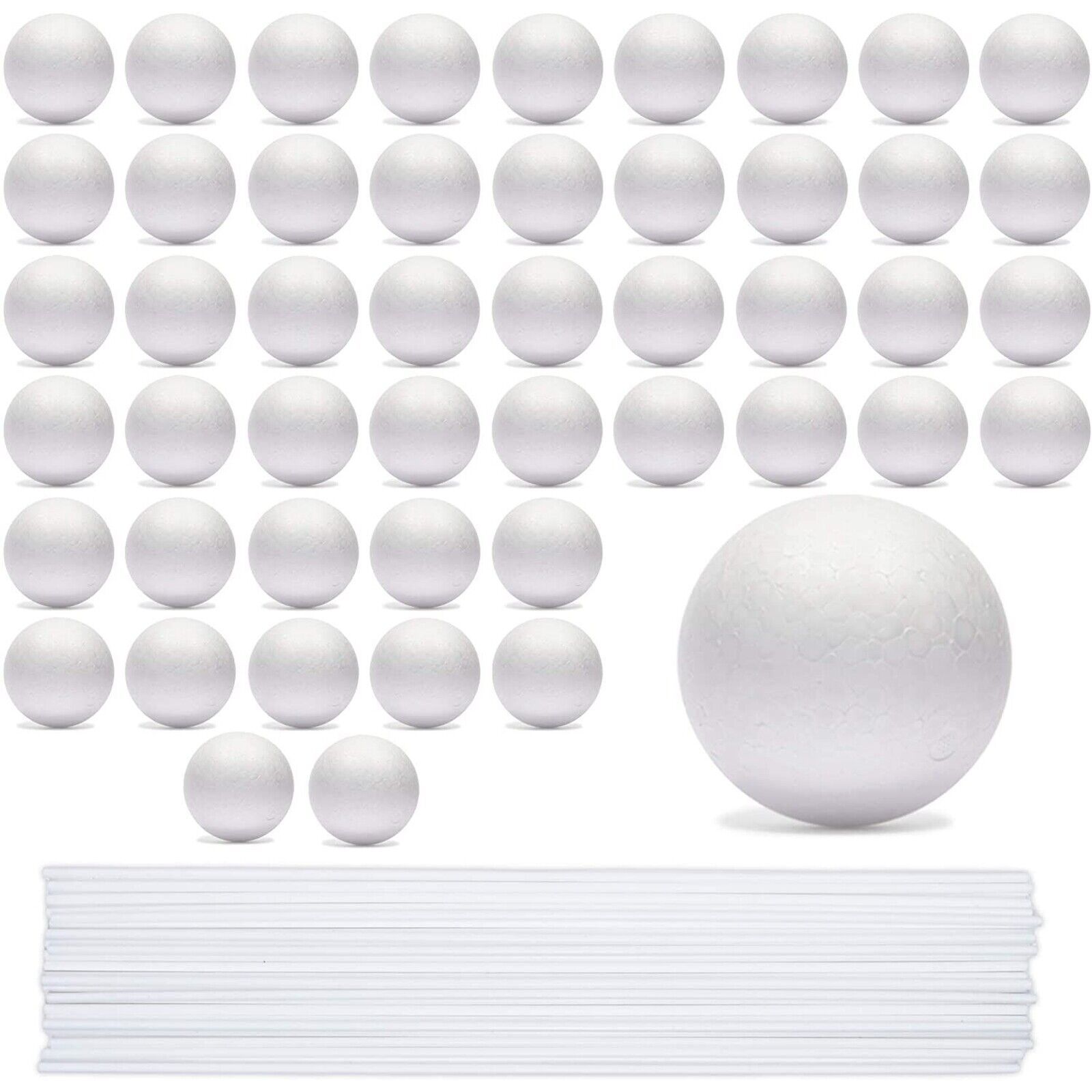 Primary image for 24 Foam Balls And 24 Dowels Set For Diy Arts And Crafts (48 Pieces)