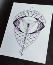 The Sixth CHAKRA-zentangle inspired ink drawing-customizable healing tool-tattoo - £27.97 GBP