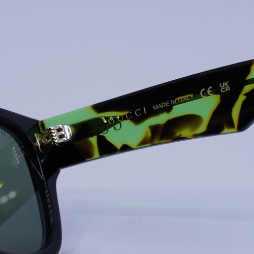 Gucci GG1427S 005 Black/Green Havana/Green 53-21-145 Sunglasses New Authentic Item image 4