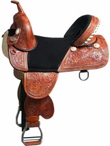 Tack saddle Western Pleasure Trail Barrel Racing Premium Leather TREELESS 16 &quot; - £361.96 GBP