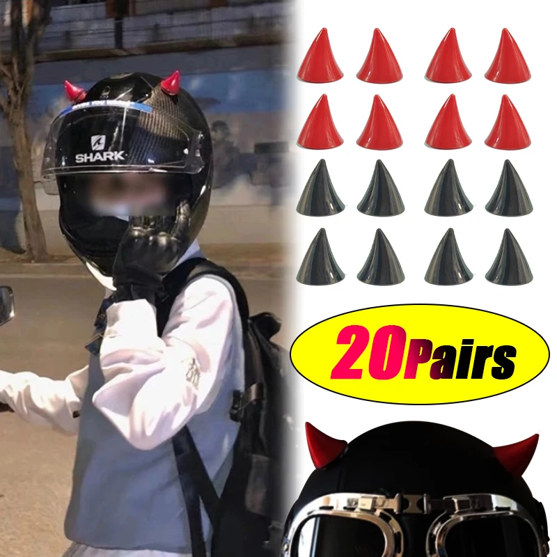 20 Pairs of Motorbike Helmets Male and Female Models Devil Horns Decoration - $8.26+