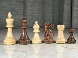 New Large Double Weighted Handmade Wooden Staunton Chess Pieces 4 inch King - £89.52 GBP