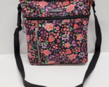 Vera Bradley Lighten Up Travel Ready Crossbody - Petite Vines Black Pink... - £32.62 GBP