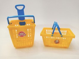 Zuru TOY Mini Brands Series 1 / 2  Lot of 2 Yellow Shopping Basket and pull cart - $9.77