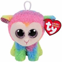 Ty Basket Beanies Daffodil Rainbow Lamb Sheep Mini Plush Stuffed Toy 3&quot; ... - £4.63 GBP