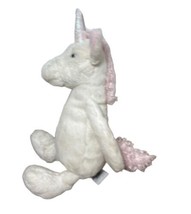 JellyCat Bashful White Unicorn 12 " Lovey Animal Pink Mane Stuffed Animal Plush  - £15.41 GBP