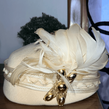 Vintage Mrs. D bowler hat with feathers - £23.12 GBP